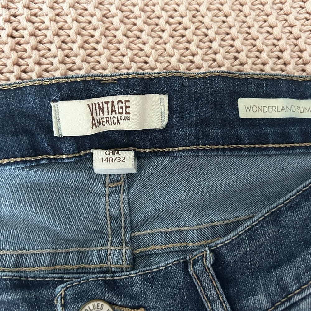 Vintage America Blue Skinny Jeans Classic Style